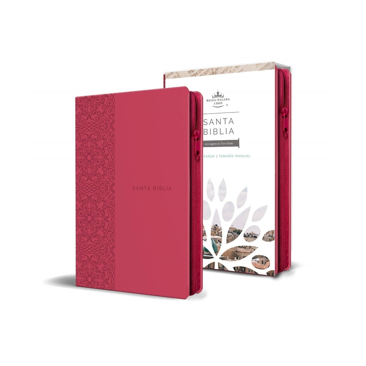 SANTA BIBLIA RVR 1960 - CREMALLERA FUCSIA - T. MANUAL - L.GRANDE - IMITACION CUERO