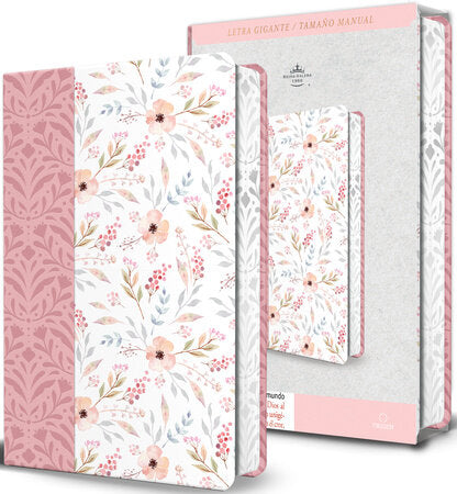 BIBLIA RVR 1960 LETRA GIGANTE, SÍMIL PIEL ROSADA CON FLORES (EDICIÓN CANTOS PINTADOS / SPANISH BIBLE RVR 1960 GIANT PRINT HANDY SIZE LEATHERSOFT PINK FLORAL